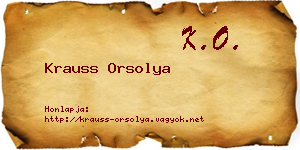 Krauss Orsolya névjegykártya