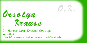 orsolya krauss business card